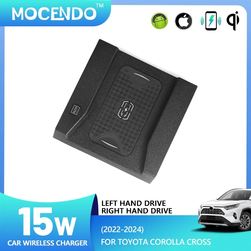 Für Toyota Corolla Cross 2022 2023 2024 15 W QI drahtlose auto ladegerät Zubehör schnelle auto ladegerät Image