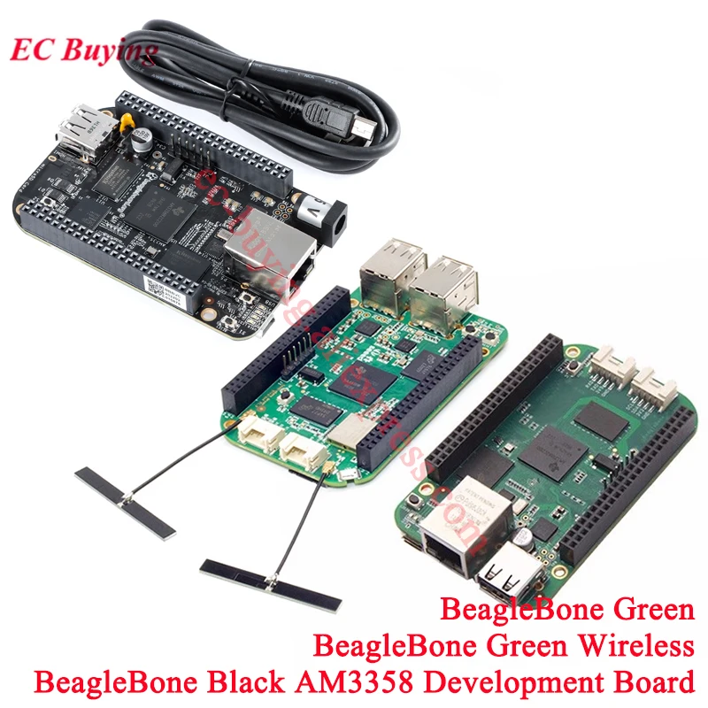 BeagleBone Black AM335x AM3358 Entwicklungsboard-Modul BeagleBone Green Wireless WiFi BLE Cortex-A8 BB-Black Rev.C 5V 512MB Image