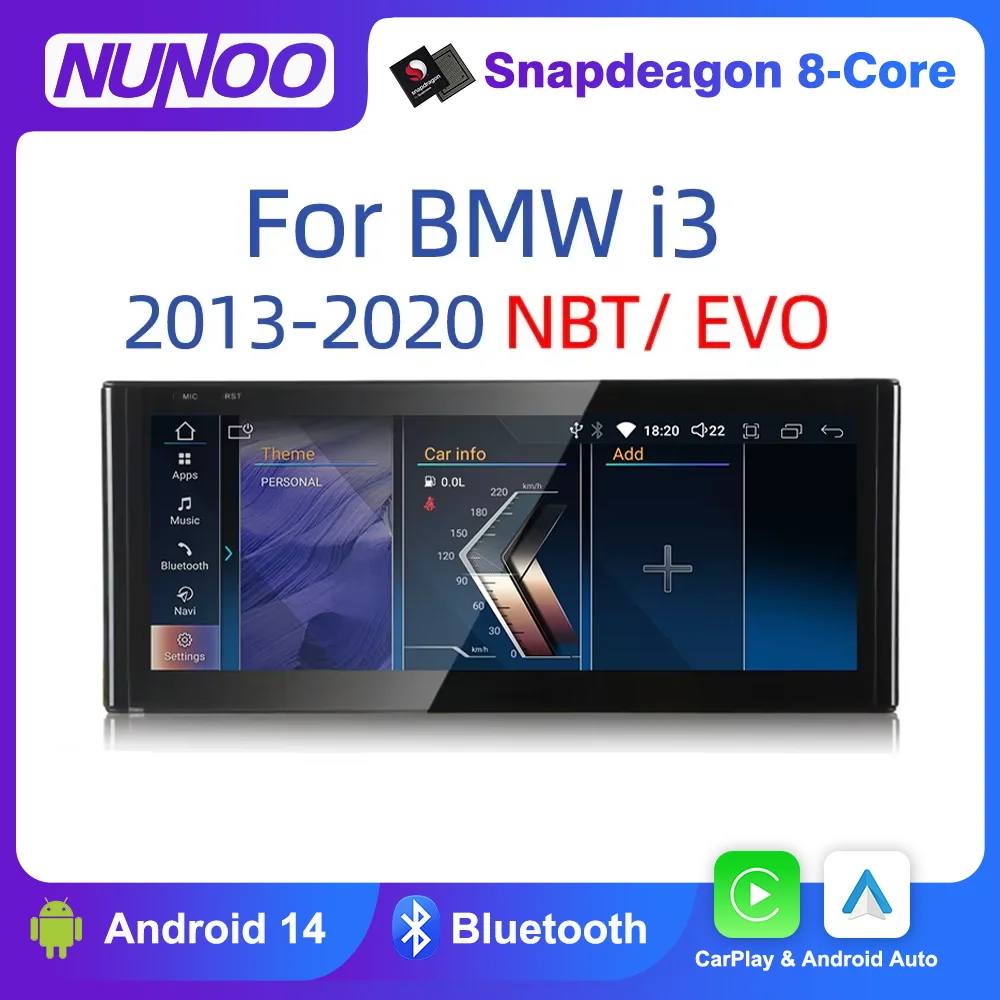 10,25 Zoll kabelloser Carplay-Touchscreen für BMW i3 2013–2020 GPS-Navigation Android 14 Autoradio Image