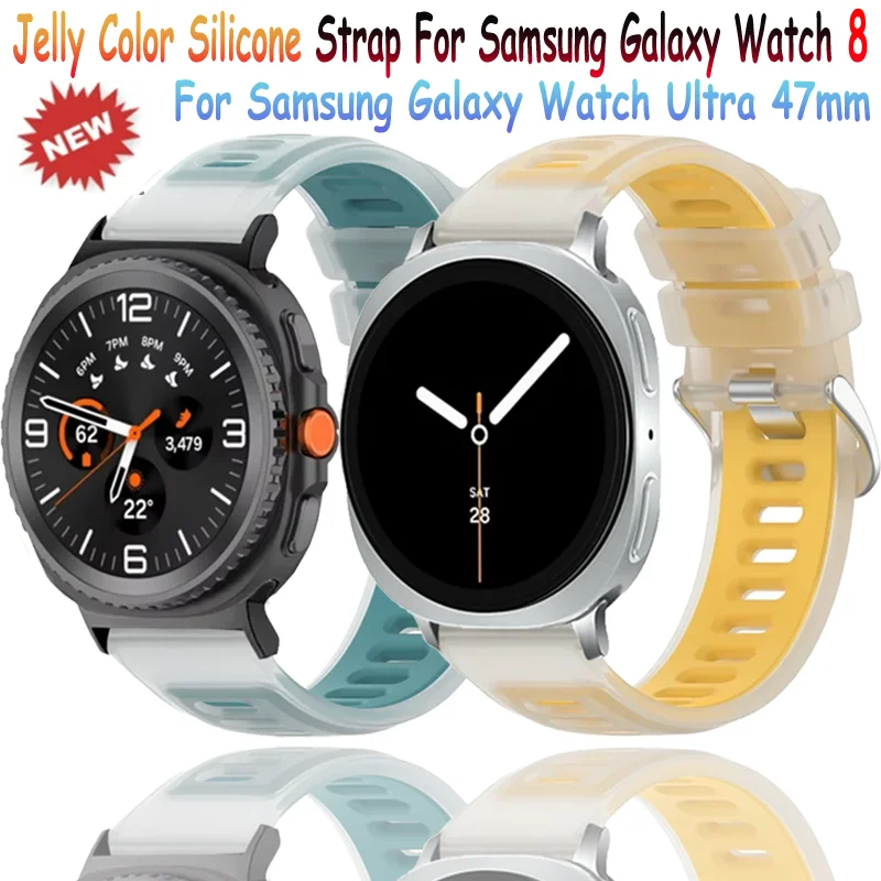 Jelly Color Silikonarmband für Samsung Galaxy Watch 8 40 mm 44 mm Classic 46 mm Atmungsaktives Armband Galaxy Watch Ultra 47 mm Correa Image