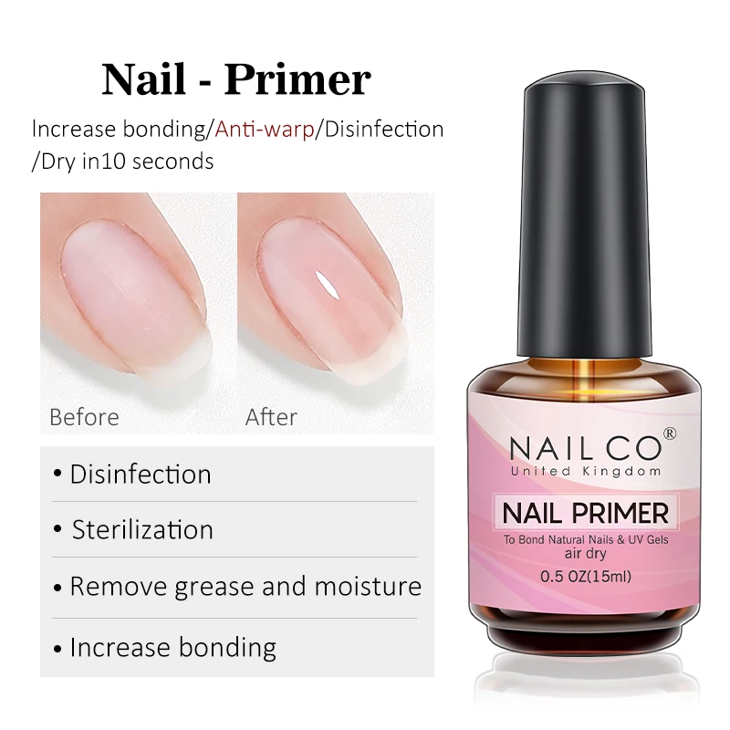 NAILCO 15 ml Air Quick Dry Nail Primer Gel Nail Art Gel Lack Vernis Gel Trockenmittel Langlebiges UV-Gel zur Bindung von natürlichen Nägeln Image