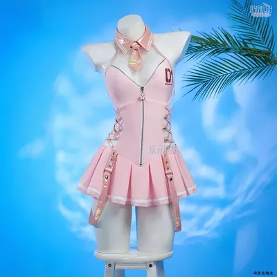 Sommer Nette Badeanzug Kawaii Sexy Rosa Kurzes Kleid Anime Miku Badeanzug Cosplay Kostüm Frauen Halloween Karneval Party Kleidung Image
