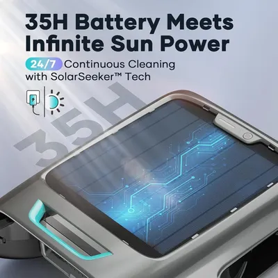Surfer S2 Robotic Solar Pool Skimmer with APP Support, 24/7 Cleaning, Dual Charging Modes, Smart Obstacle Avoidance