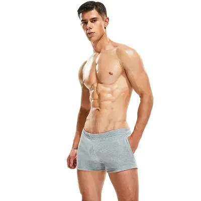 Tägliche Herren-Freizeitshorts, Jugend-Baumwolle, atmungsaktiv, Schweißabsorption, Boxershorts, männlich, mittlere Taille, Sporthose, Homeear, Schlafanzug Image