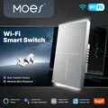 MOES Tuya WiFi Smart Switch - Design con piume a stella, vetro Air Touch AG, retroilluminazione, scena 2 in 1, cavo neutro, funziona con Alexa/Google