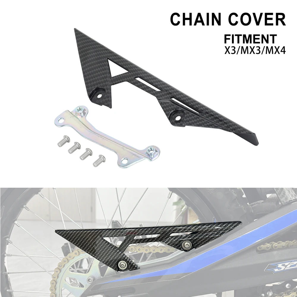 Kette Abdeckung Für MX4 Motorrad Zubehör Kette Schutz Kettenrad Schutz Für Talaria MX3 MX4 MX5 Elektrische Fahrrad Carbon Faser Image