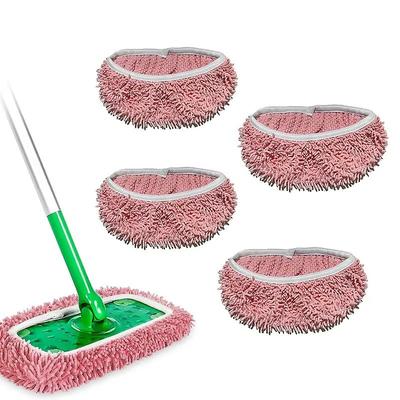 Reusable Microfiber Mop Pads Set 12 Inch Washable Floor Mop Refills for Wet Dry Cleaning, Compatible with Most Flat Mops, Reusable Mop Heads for Hardwood, Tile, Laminate Floors