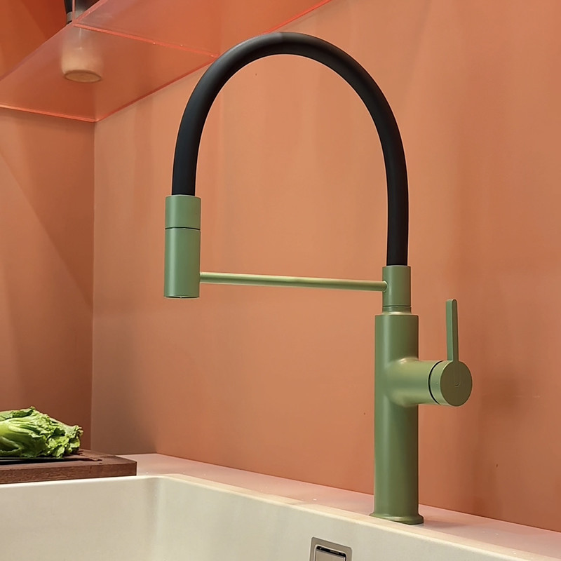 Kitchen faucet - Single Handle One Hole Electroplated / Painted Finishes Pull-out / Pull-down / Standard Spout / Tall / High Arc Centerset Modern Contemporary Kitchen Taps