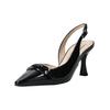 Slingpumps NERO GIARDINI "Nero Giardini Pumps Leder", Damen, Gr. 37,5, schwarz, Leder, elegant, Schuhe
