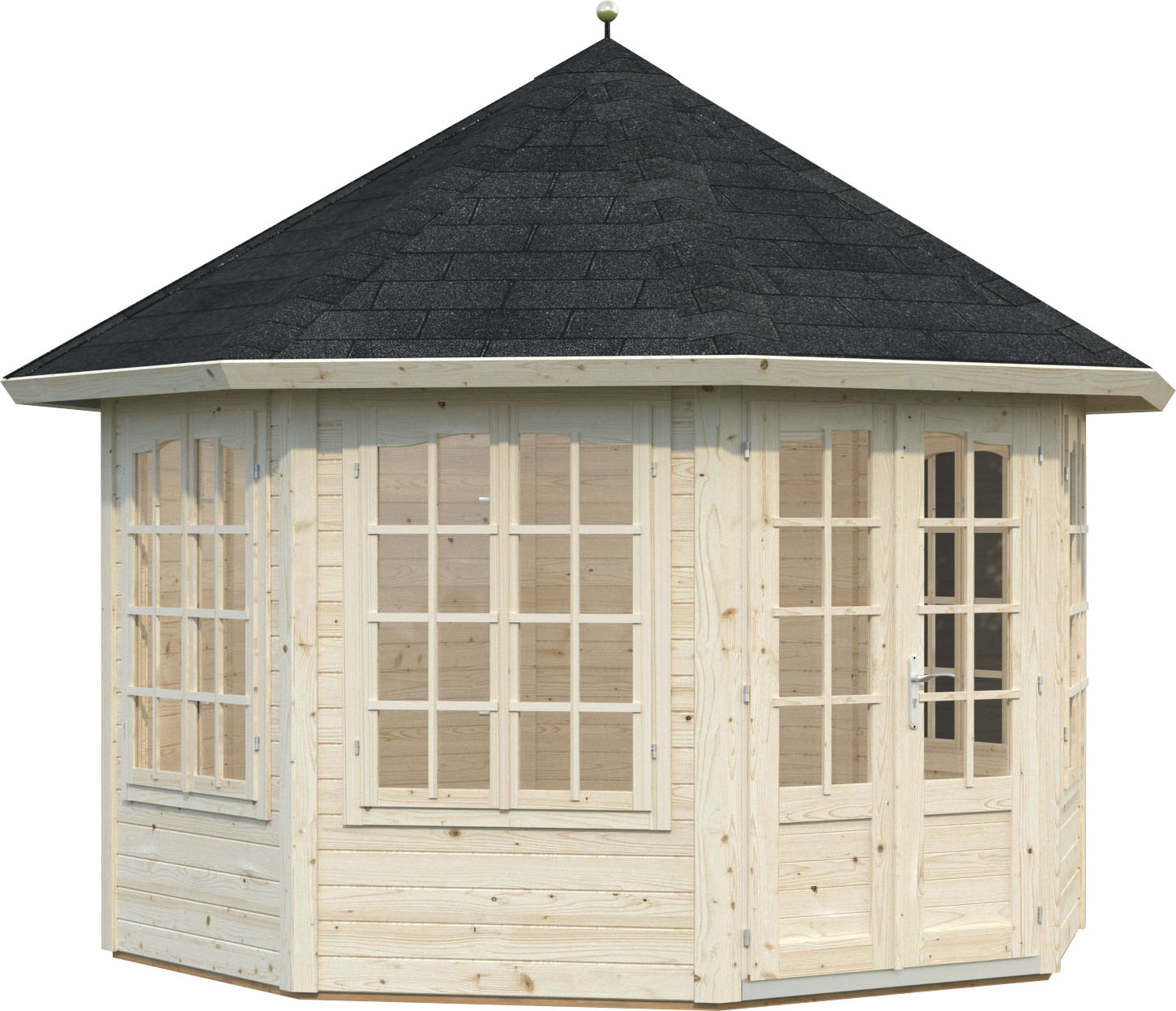 Gartenhaus PALMAKO "Pavillon Veronica", beige (naturbelassen), Fußboden im Gartenhaus, ohne Dacheindeckung, Massivholz, Gartenhäuser, naturbelassen