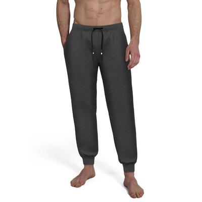 Pyjamahose BUGATTI "Bologna", Herren, Gr. 58, N-Gr, grau (grau, dunkel, melange), Obermaterial: 51% Polyester, 46% Baumwolle, 3% Elasthan, casual, lang, Hosen, mit Seitentaschen, niedriger Bund, bequem, elastisch, Materialmix Image