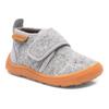 Barfußschuh BISGAARD "barefoot basic", Kinder, Gr. 30, grau, Veloursleder, Textil, Filz, Basic, Schuhe, Hausschuh mit Klettverschluss, Größenschablone zum Download