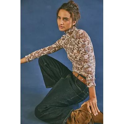 Lyric Long Sleeve at Free People in Ivory Combo, Size: Medium