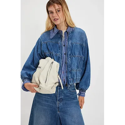 We The Free Layla Denim Jacket at Free People in Blue Jay, Size: XS