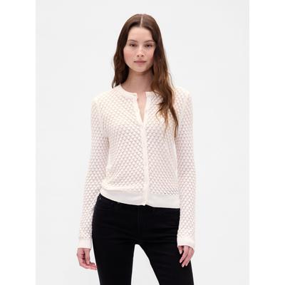 Gap White Soft Touch Stretch Pointelle Cardigan