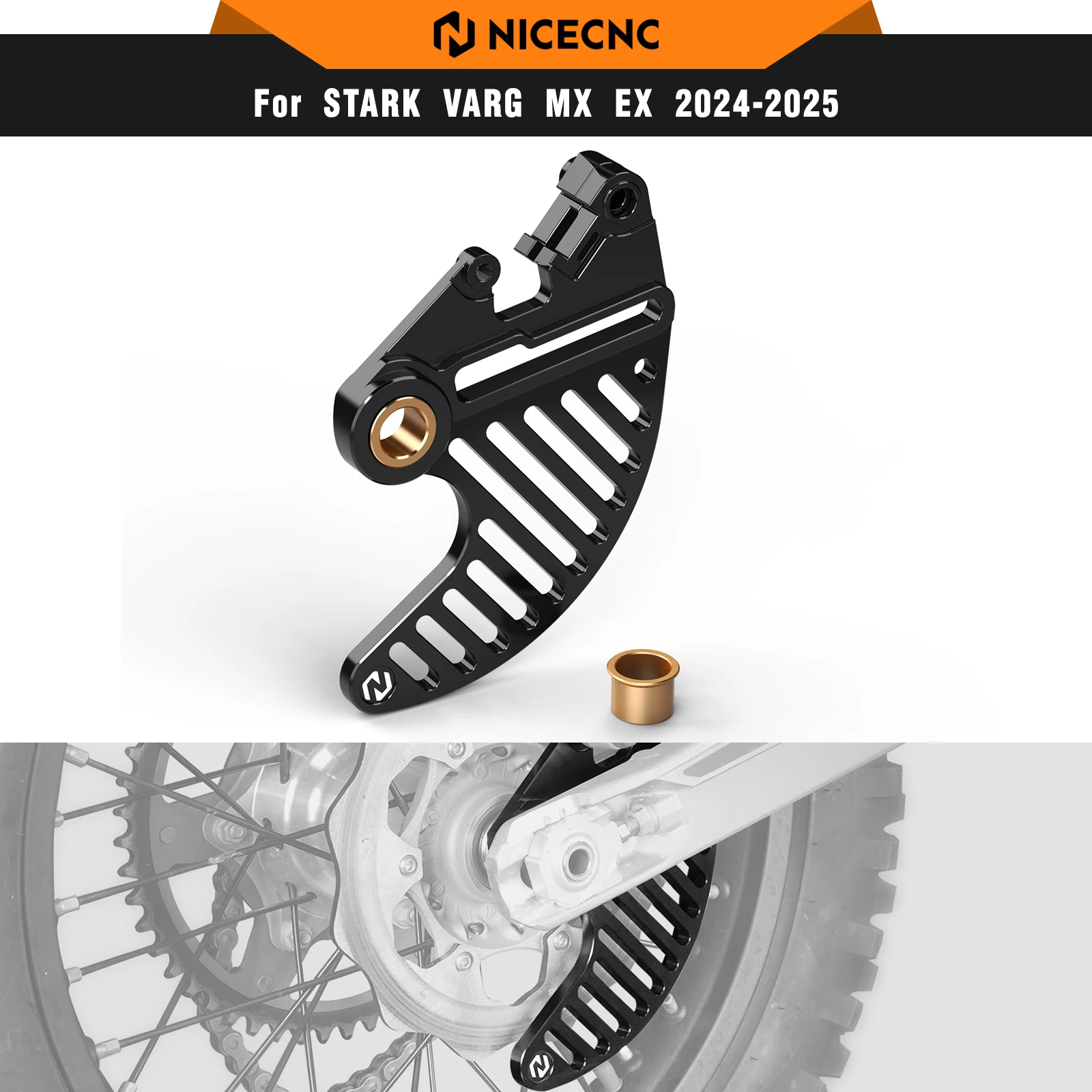 NICECNC für STARK VARG MX/EX Elektro-Dirt-Bike 2024 2025, hintere Bremsscheibe, Schutzabdeckung, Schutz aus geschmiedetem Aluminium Image