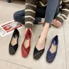 2025 Frühling Sommer Frauen High Heels elegante Damen Pumps weichen Stoff quadratischen Absatz 3,5 cm schwarz blau rot plus Größe 42 d228