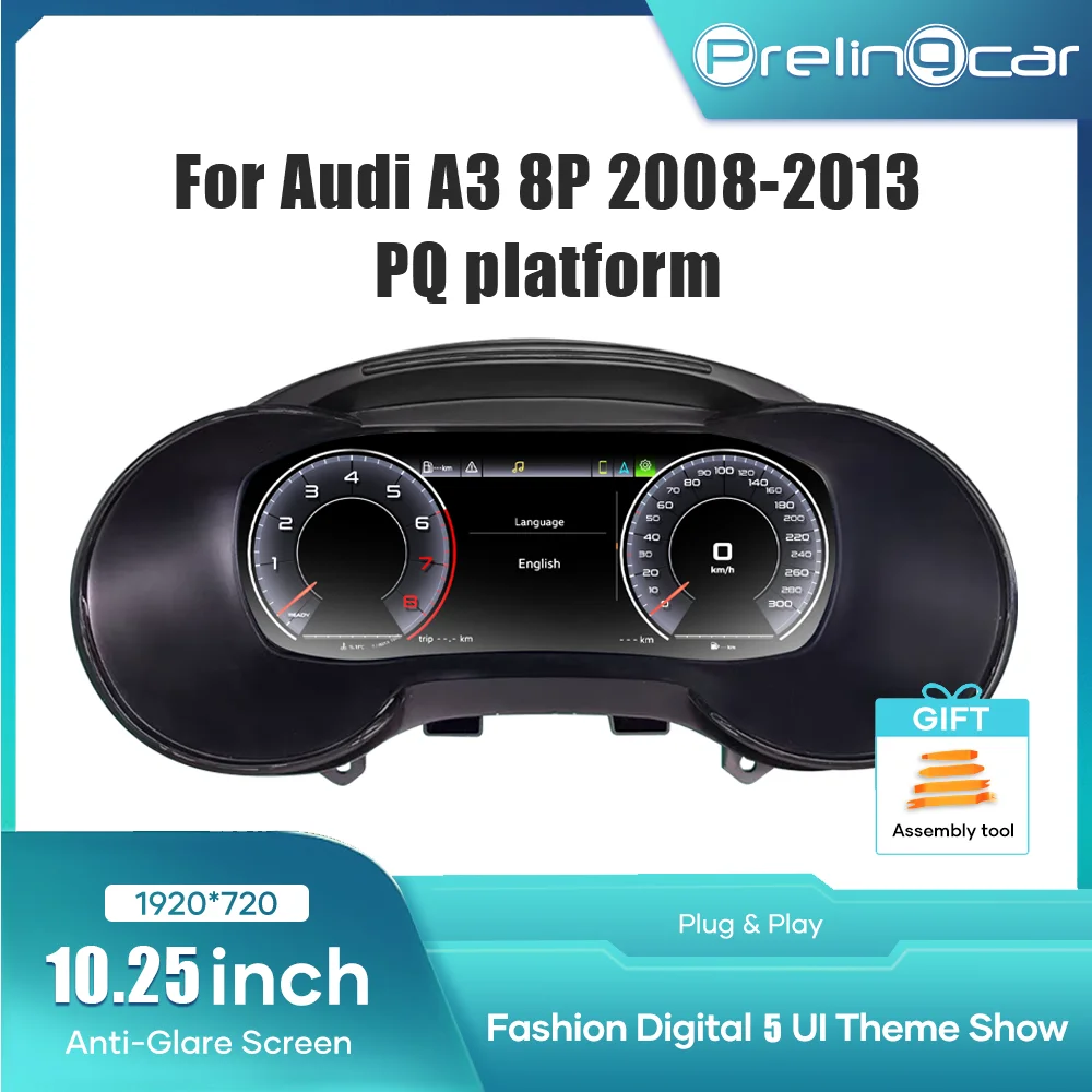 LCD Auto Digital Dashboard Cluster Für Audi A3 8P 2008-2013 Jahre Panel Tacho instrument Virtuelle Cockpit Image