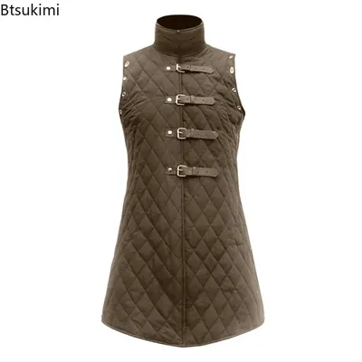 2025, Gambeson-Kostüm, Aketon-Rüstung, Weste, Mantel, mittelalterliches Wikinger-Outfit, ärmelloses Larp-Krieger-Ritterjäger-Outfit für erwachsene Männer Image