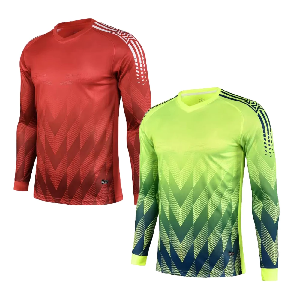 Maillot de football pour hommes RED, tenue de gardien de but, manches longues, haut d