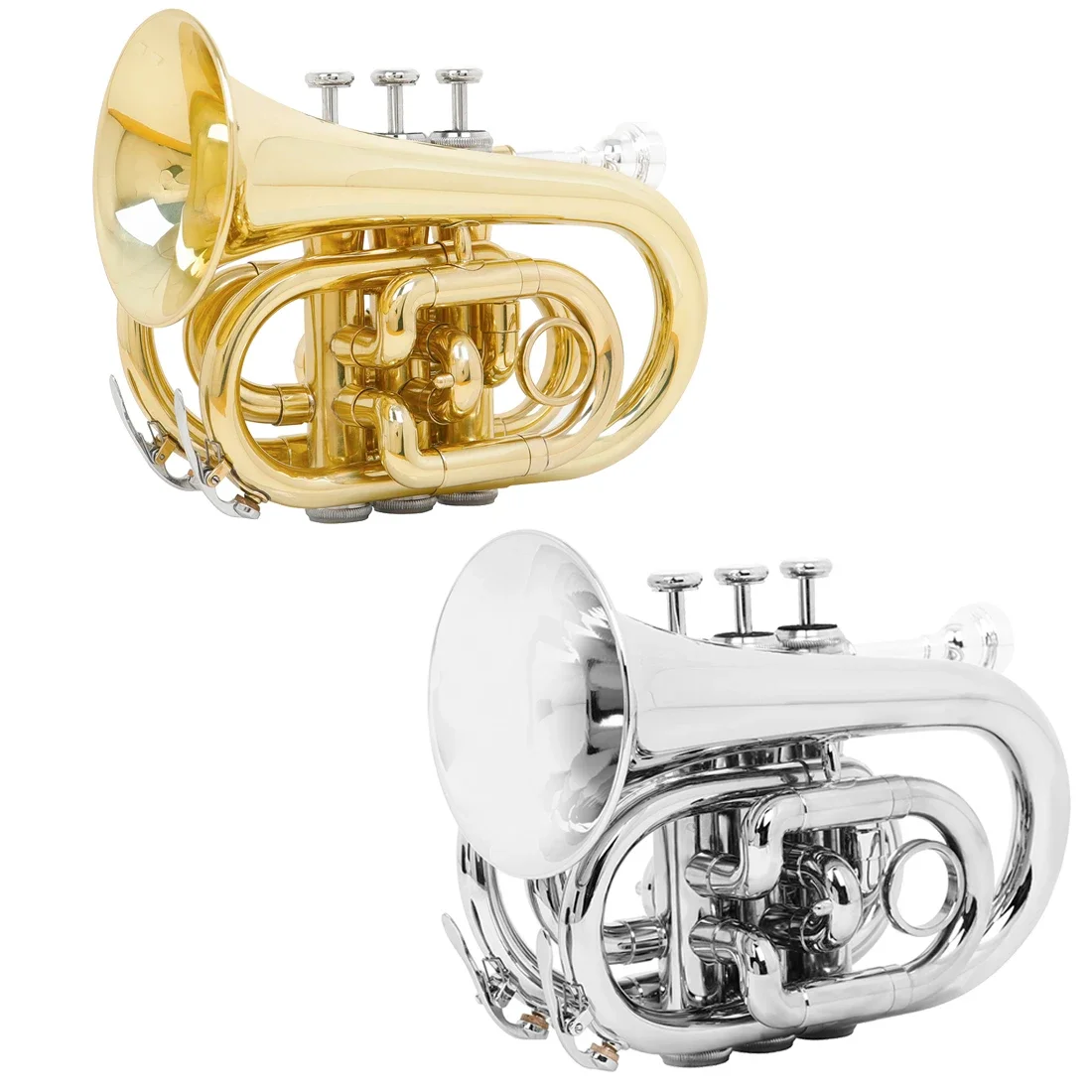 SLADE Palm Horn Bb Messing Rostfrei Mini Blasmusikinstrumente Palm Horn Leistung mit Tasche Handschuhe Wischtuch Zubehör Image