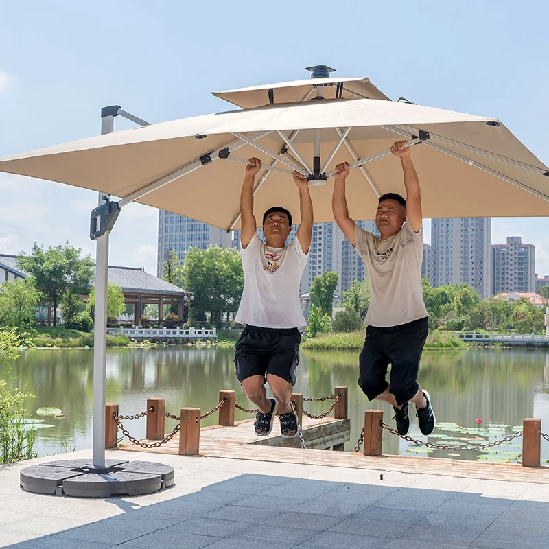 Sonnenschirm im Freien, Gartenschirm, Villa, Balkon, Markise, Außenständer, groß, römisch