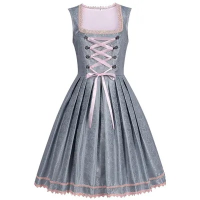 2023 Neues deutsches Münchner Oktoberfest-Bierkleid mit Spitzenkragen für Damen mit Schürze, bayerisches Performance-Kostüm mit Stickerei Image