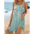 Plus Size 1XL-5XL Canotta stampata da donna nuova Elegante abito da vacanza Donna Casual Girocollo Elegante abito estivo