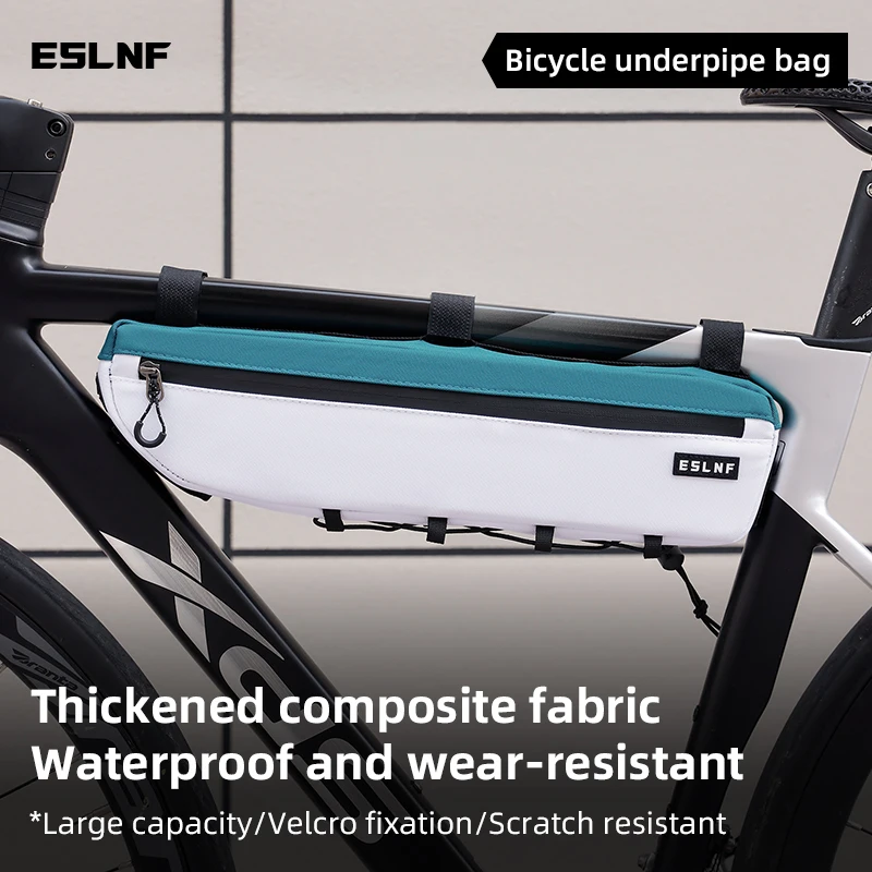ESLNF Fahrrad-Rahmentasche, 2 l, Fahrrad-Unterrohrtasche, dreieckige Tasche, seitliche Bodenbindungssystem, Yun-Lan Serios Fahrradrahmen-Vorderrohrtasche Image