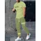 Splicing Lettera 3D Stampa Set di abbigliamento sportivo da uomo Casual T-shirt a maniche corte Pantaloni Set da 2 pezzi Pullover oversize Abbigliamento da uomo