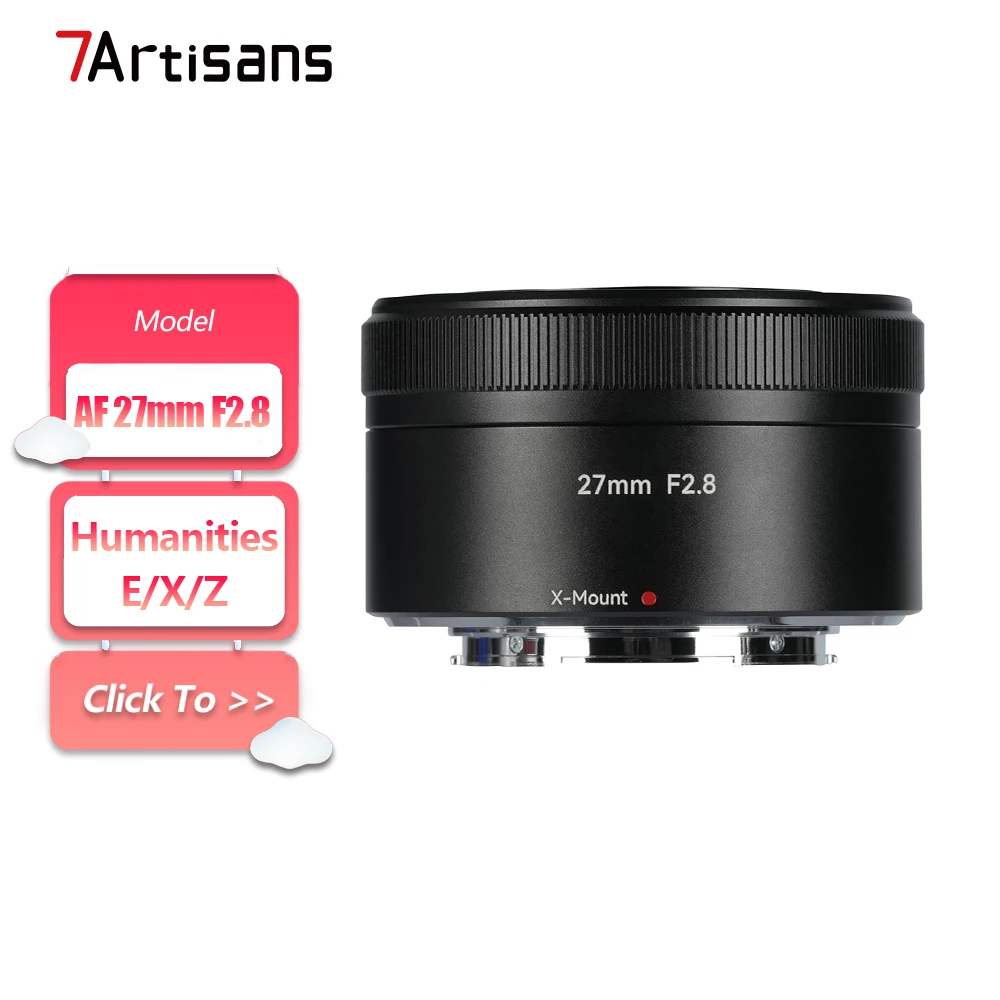7artisans AF 27 mm F2,8 Spiegelloses Autofokus-Kameraobjektiv mit festem Fokus für Geisteswissenschaftenfotografie mit Sony E Fujifilm XF Nikon Z Image