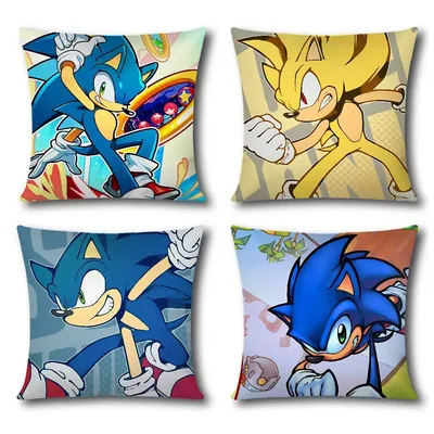 Cartoon S-SupersonicS Kissenbezug, weich, niedlich, Dekokissenbezug für Auto, Sofa, Kissenbezug, Polyester mit Reißverschluss Image
