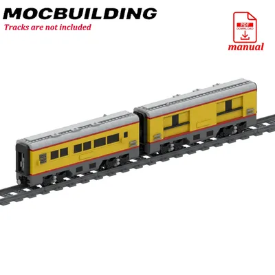 Gepäck Auto Pkw Eisenbahn Zug Modell Eisenbahn Zubehör Display MOC Bausteine Ziegel Spielzeug Bau Image
