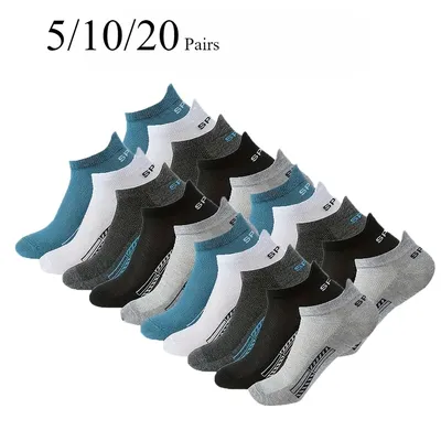 5/10/20 Pairs Männer Kurze Socken Trendy Hochwertige Low Cut Rundhals Ankle Socken männlichen Mesh Atmungsaktive Casual männer Boot Socken