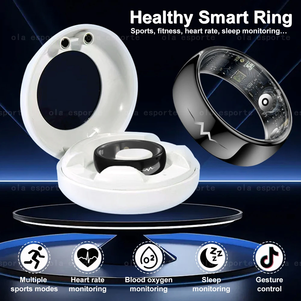 Geeignet für Android IOS Telefone Smart Ring Elektrokardiogramm Männer Frauen Mode Ring Gesundheit Monitor Wasserdichte Fitness Ringe Neue Image