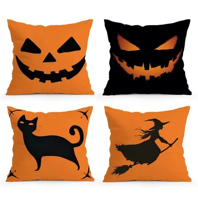Dekokissen für Halloween-Festivals, mit Kürbis verzierte Sofamöbeldekoration, superweiches Material, festliche Atmosphäre Image