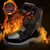 Neue Winter Frauen Stiefel Warme Plüsch Mid-Kalb frauen Schnee Stiefel Lace-up Im Freien Wasserdichte Wanderschuhe Chaussures femme Größe 42