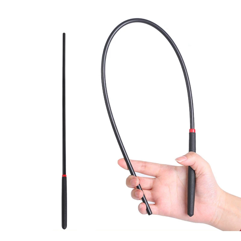 50CM Elasticity Resin Material Straight Whip Riding Crop Flogger Black Glossy Handle Cover Paddle Slapper for Horse Training