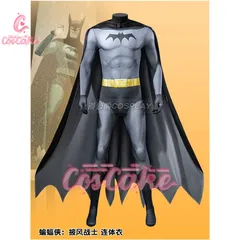 Super hero Bat Cosplay Costume Bruce Wayne Jumpsuit Bodysuit Cape Outfit Halloween Props Bodysuit Kids Adult X-Mas CosCake