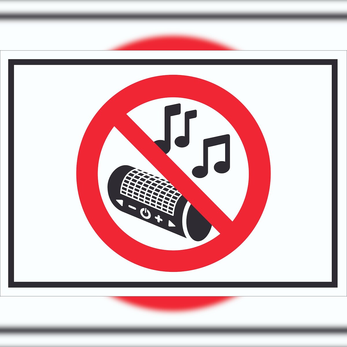 HB-Druck Schild Musik verboten Symbol A3 (297x420mm) Image