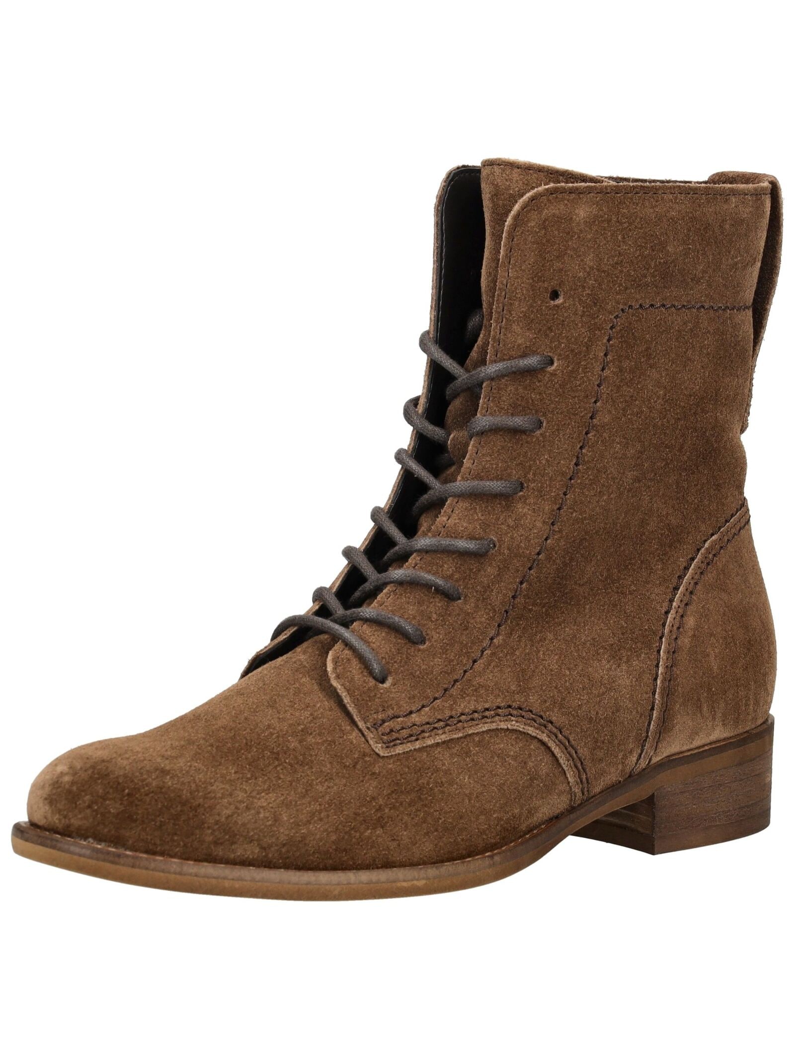 Schnürstiefelette GABOR "Gabor Stiefelette Veloursleder", Damen, Gr. 40,5, blau (whisky), Veloursleder, Schuhe Schnürstiefelette