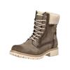 Schnürstiefelette TOM TAILOR "Tom Tailor Stiefelette Lederimitat/Textil", Damen, Gr. 37, grau (taupe), Lederimitat, Textil, casual, Schuhe