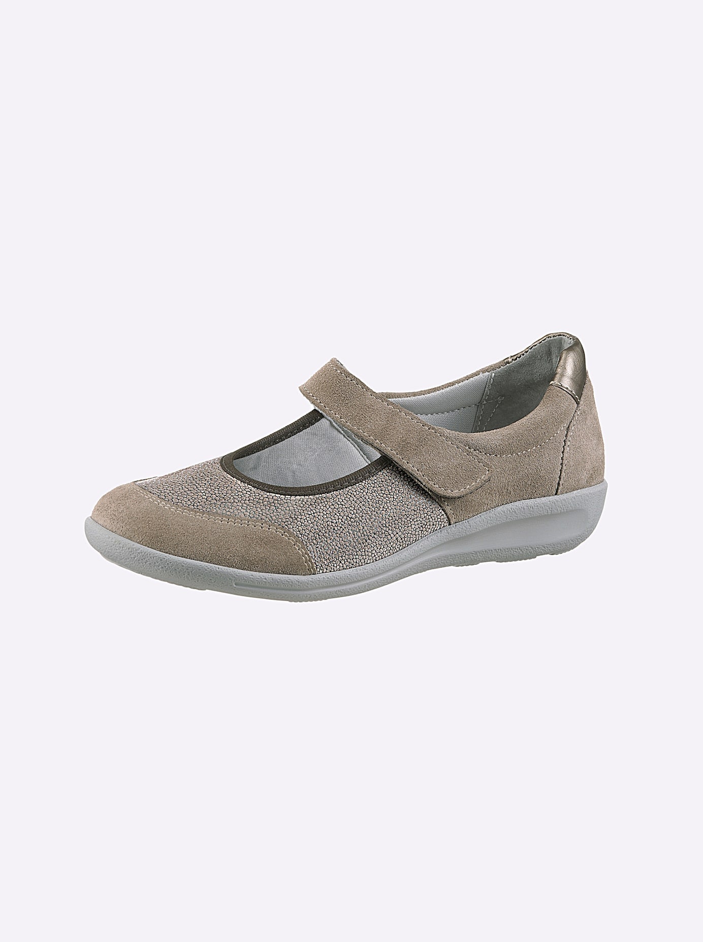 Klettschuh CASUAL LOOKS, Damen, Gr. 37, beige (sesam), Textil, Veloursleder, Schuhe
