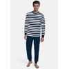 Schlafanzug TOM TAILOR "Milos", Herren, Gr. 48 (S), blau (blau, mittel, ringel), Obermaterial: 100% Baumwolle, casual, Homewear-Sets