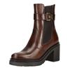High-Heel-Stiefelette NERO GIARDINI "Nero Giardini Stiefelette Leder/Textil", Damen, Gr. 37, braun (dunkelbraun), Leder, Textil, casual, Schuhe