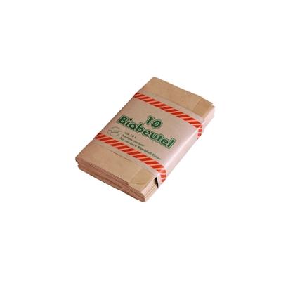 Pack4Food24 300 Bio Müllbeutel Mülltüten Papier klein braun 10l 20+15x35cm kompostierbar Image