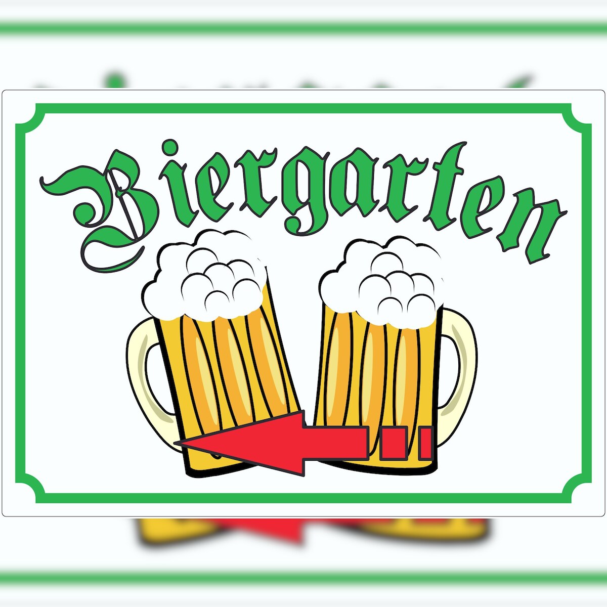 HB-Druck Biergarten links Aufkleber A2 (420x594mm) Image