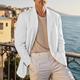 Men's Blazer Business Cocktail Party Wedding Party Fashion Casual Spring Fall 100% Cotton Plain Pocket Buttons Comfortable Single Breasted Blazer White Blue Beige