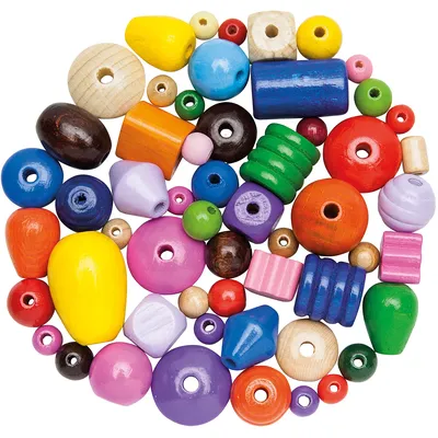 Holzperlen-Mix, bunt, 500 g Image