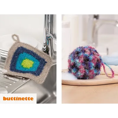 Häkelanleitung - Spülschwamm & Duschschwamm aus Woll Butt Brush Image